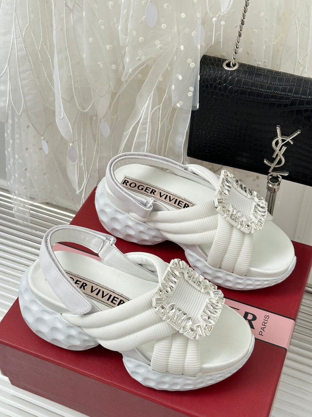 2023 Diamond Buckle Silk Sandals-S33 product image 3, provided for visual reference and product detail review
