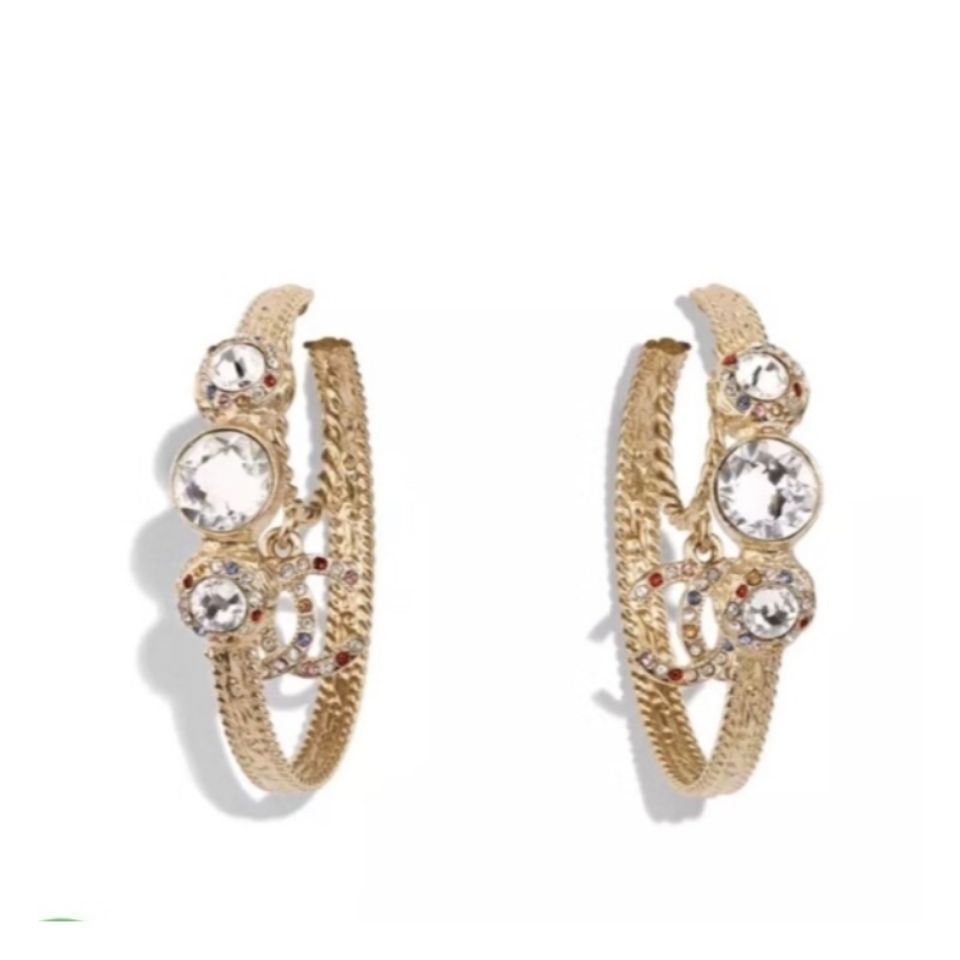 New colored diamond Moon Full Diamond Crystal Earrings product image 1, provided for visual reference and product detail