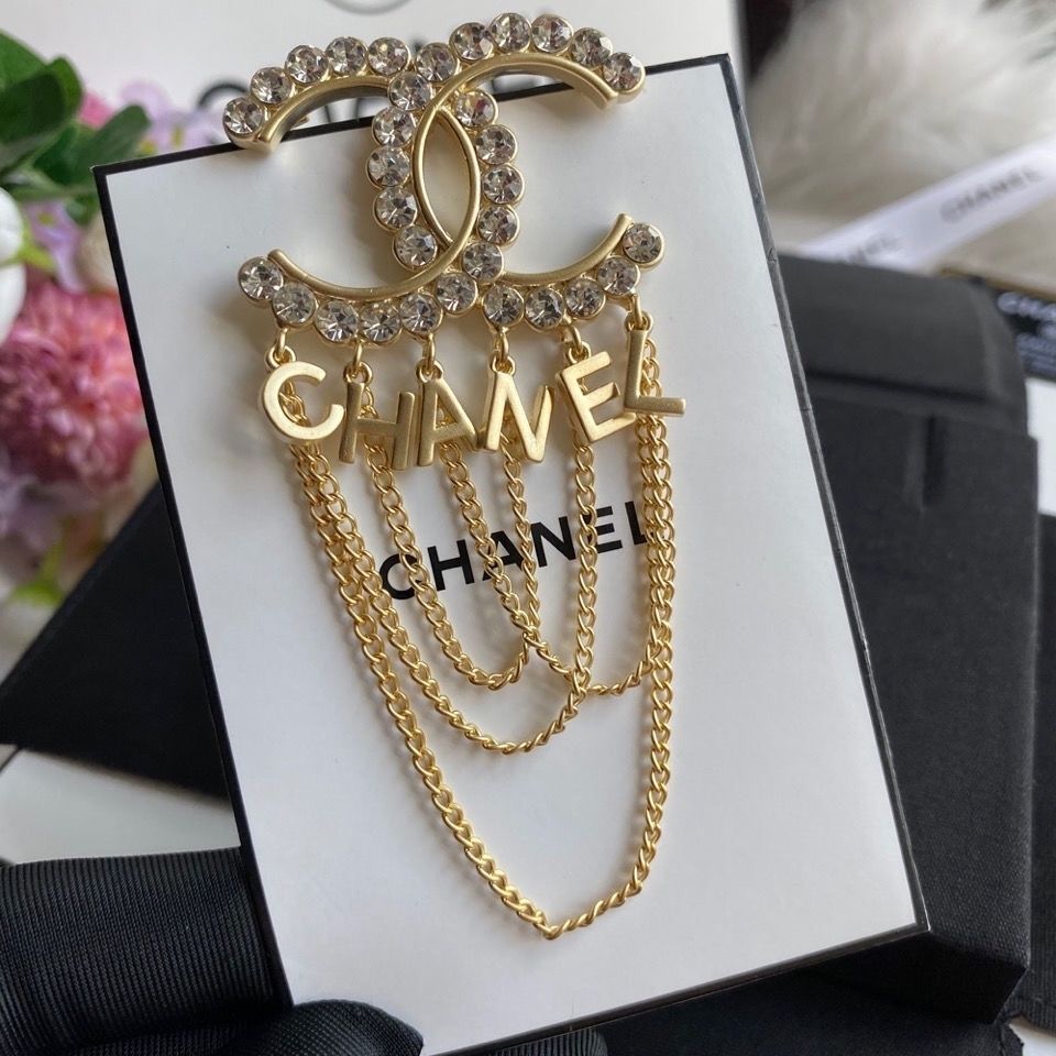 Studded letter tassel brooch product image 13, provided for visual reference and product detail review