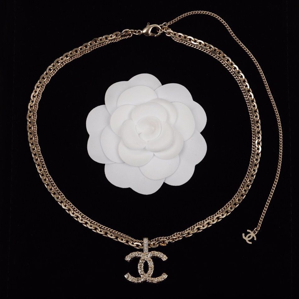 Double c double chain necklace product image 3, provided for visual reference and product detail review