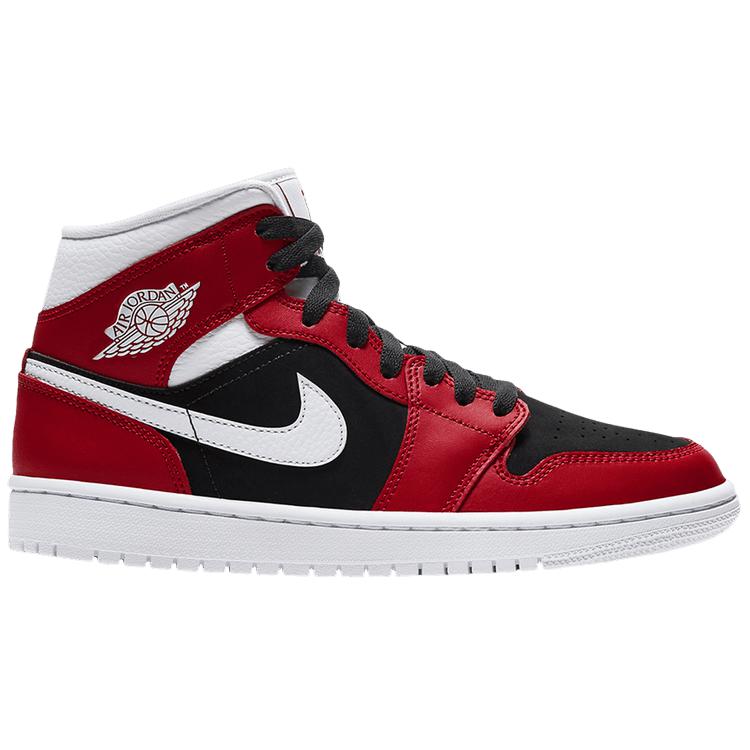 Nike Wmns Air Jordan 1 Mid 'Gym Red Black' product image 1, provided for visual reference and product detail review