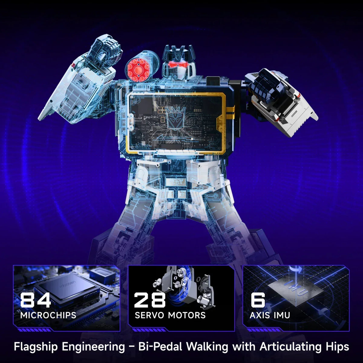Robosen Transformers G1 Soundwave Flagship Series Auto-Converting Robot Figure product image 16, provided for visual