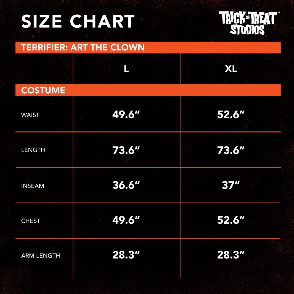 Terrifier - Art the Clown Costume product image 2, provided for visual reference and product detail review