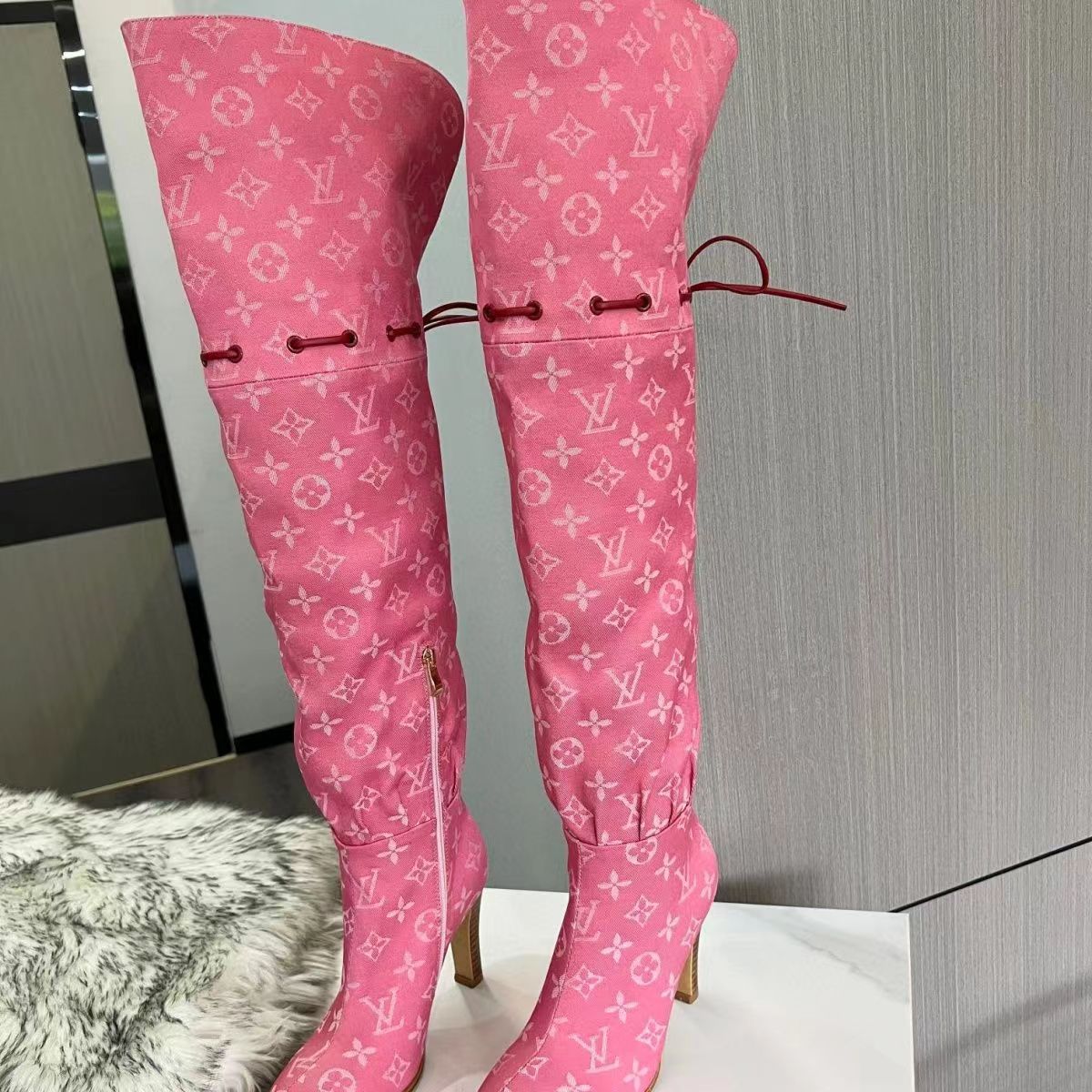 New Fashion Retro letter High Heel Long boots product image 7, provided for visual reference and product detail review