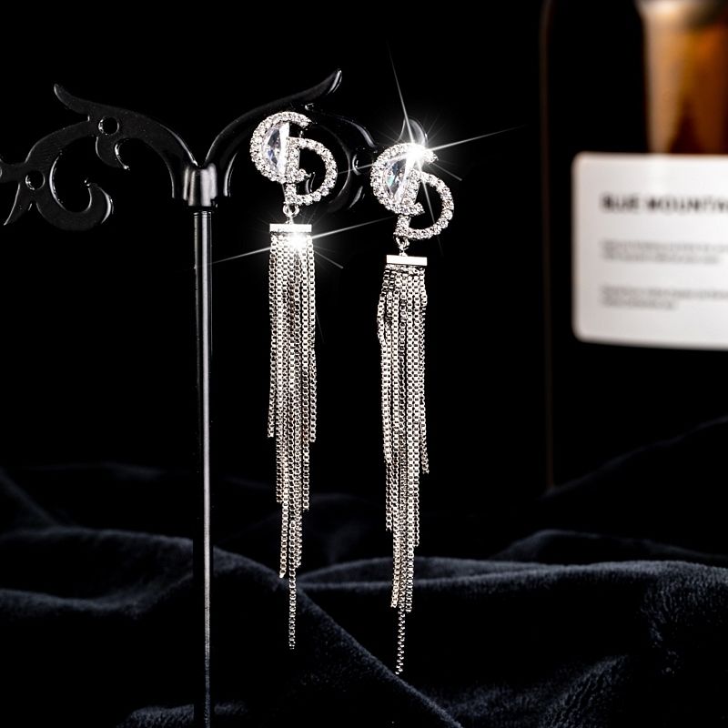 2022 tassel long zircon earrings product image 5, provided for visual reference and product detail review