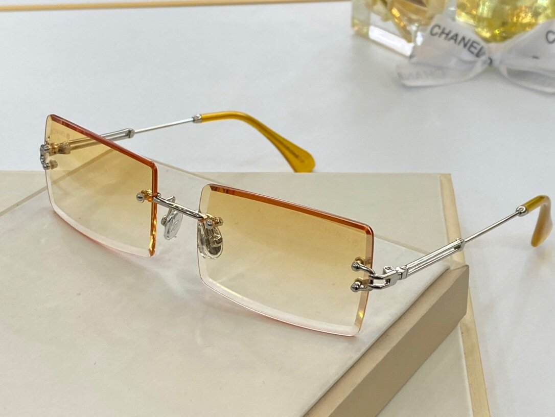 6 Colors Conjoined Lens Rimless Sunglasses product image 4, provided for visual reference and product detail review