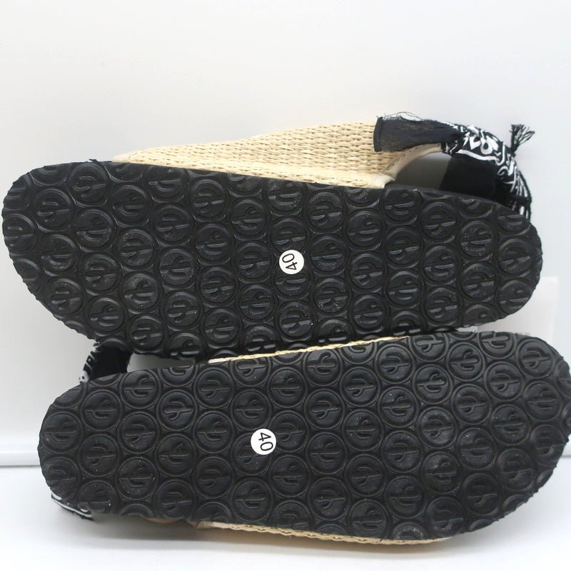 Arizona Love Apache Bandana Raffia Sandals Natural/Black Size 40 NEW product image 9, provided for visual reference and