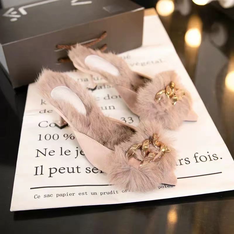 New Autumn and winter plush high heels product image 5, provided for visual reference and product detail review