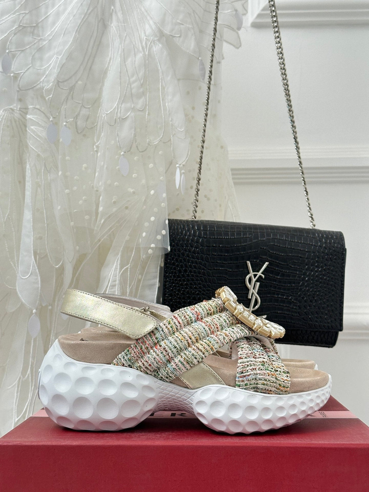 2023 Diamond Buckle Silk Sandals-S33 product image 8, provided for visual reference and product detail review