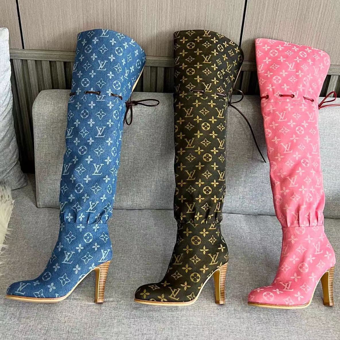 New Fashion Retro letter High Heel Long boots product image 1, provided for visual reference and product detail review