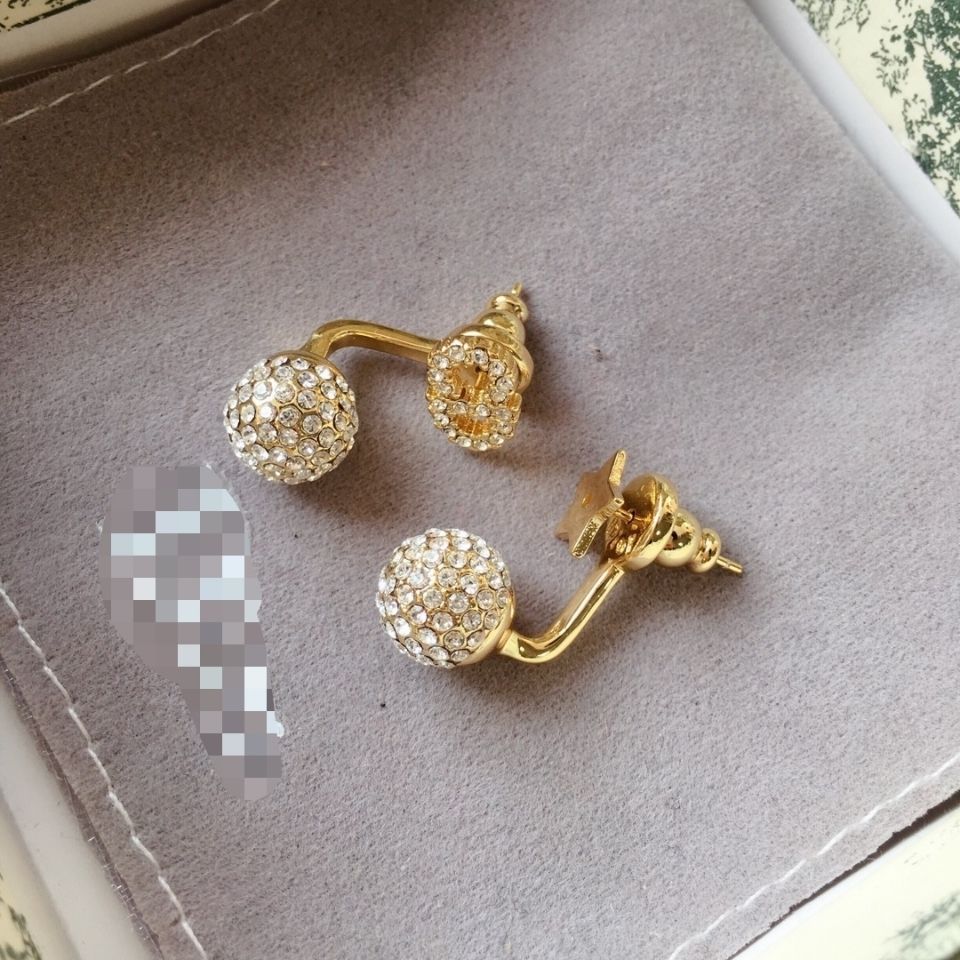 New full diamond ball micro-set earrings product image 3, provided for visual reference and product detail review