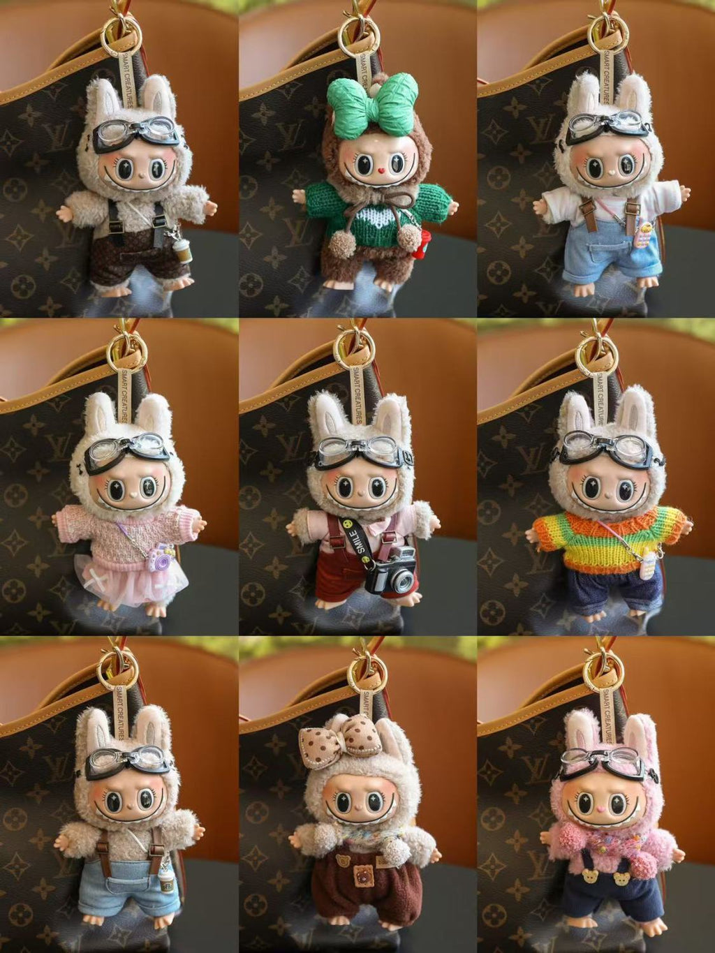 (Baby + clothes) Sitting party baby clothes plush vinyl face doll bag pendant girl gift product image 4, provided for visual