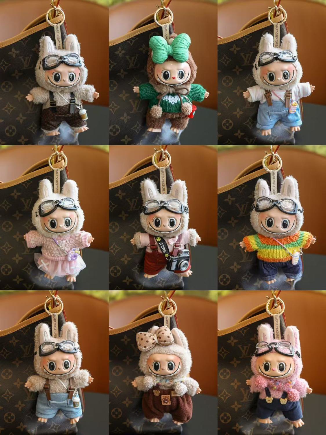(Baby + clothes) Sitting party baby clothes plush vinyl face doll bag pendant girl gift product image 4, provided for visual