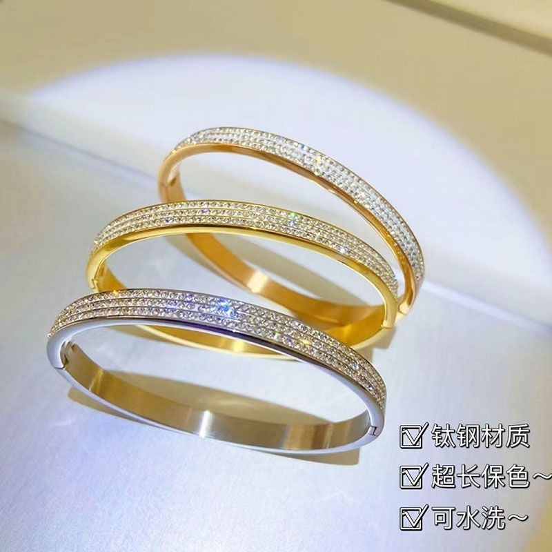 Bracelet wind rose gold full diamond product image 2, provided for visual reference and product detail review