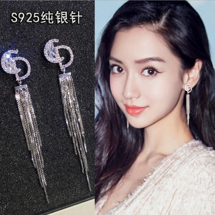 2022 tassel long zircon earrings product image 3, provided for visual reference and product detail review