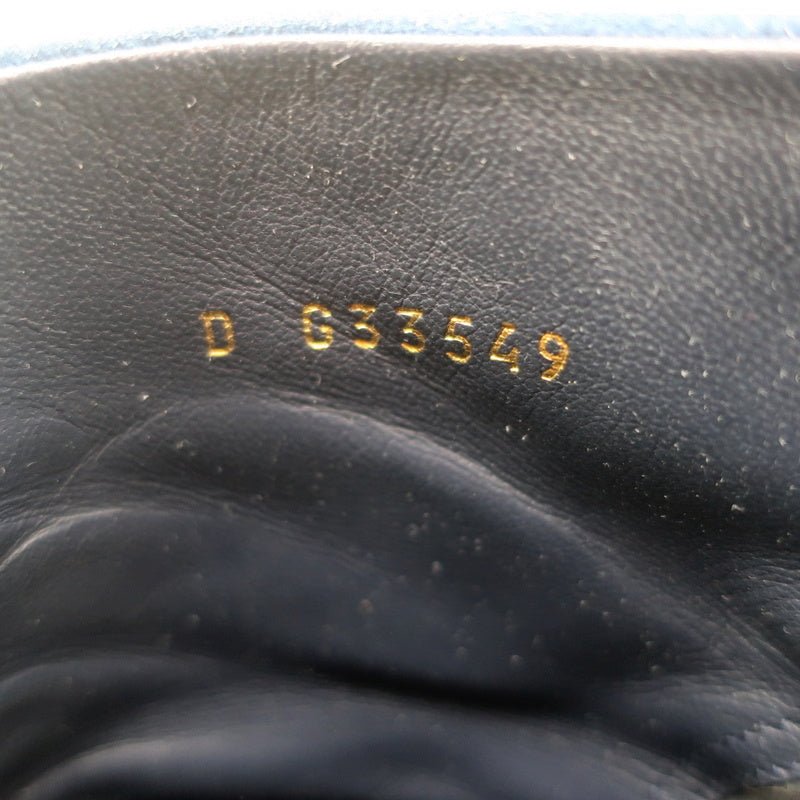 18C CC Ankle Boots Dark Blue Suede Size 37.5 Grosgrain Heel Booties product image 11, provided for visual reference and