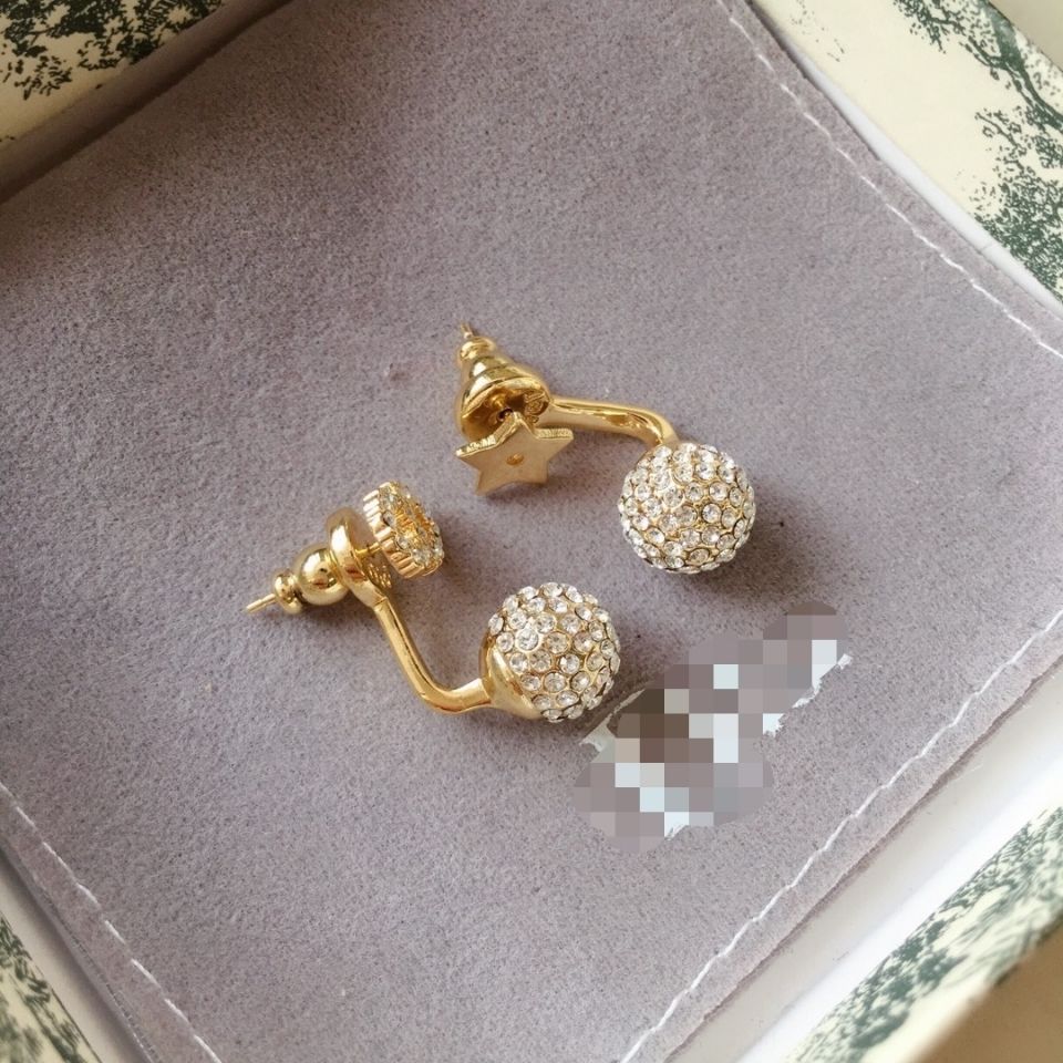 New full diamond ball micro-set earrings product image 1, provided for visual reference and product detail review