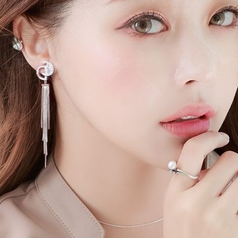 2022 tassel long zircon earrings product image 2, provided for visual reference and product detail review