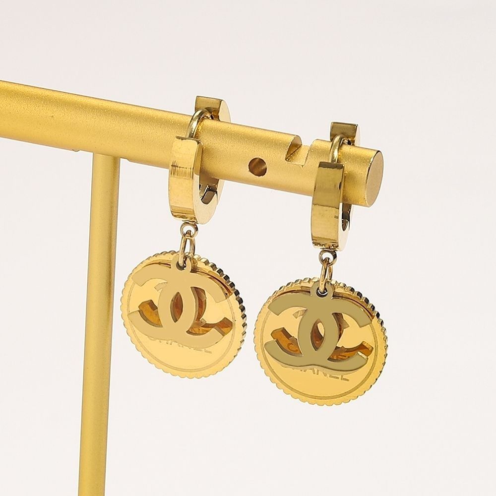 Xiaofeng Titanium Double C Earrings product image 10, provided for visual reference and product detail review
