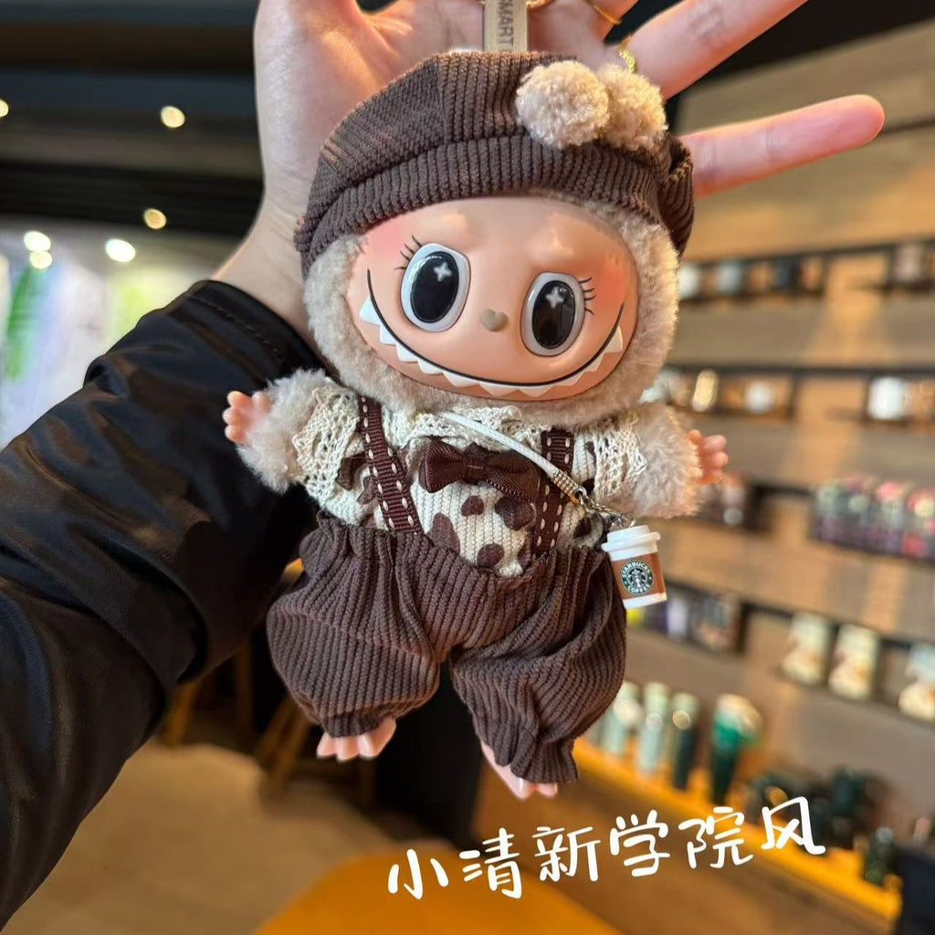 (Baby + clothes) Sitting party baby clothes plush vinyl face doll bag pendant girl gift product image 3, provided for visual