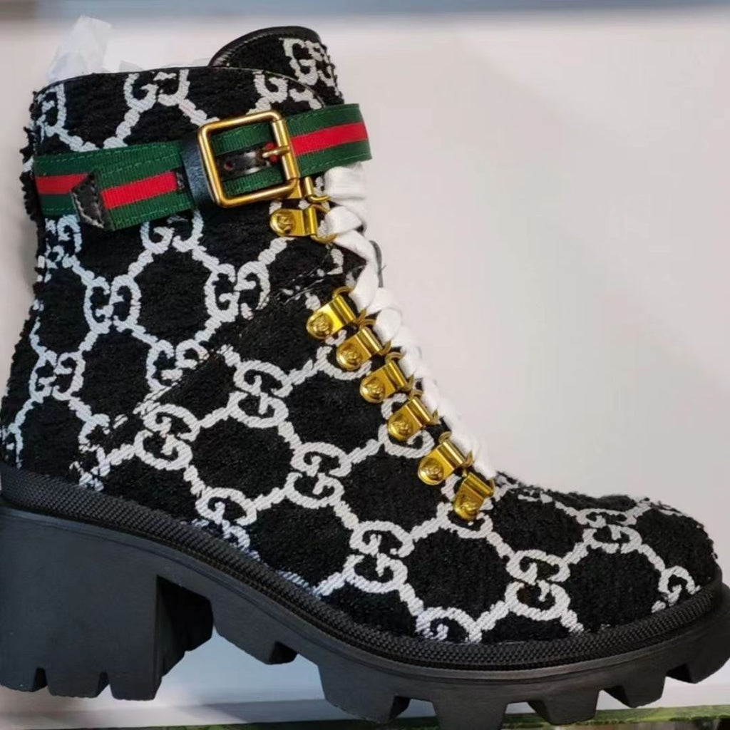 New Fashion Retro Letter printing Short Boots product image 5, provided for visual reference and product detail review