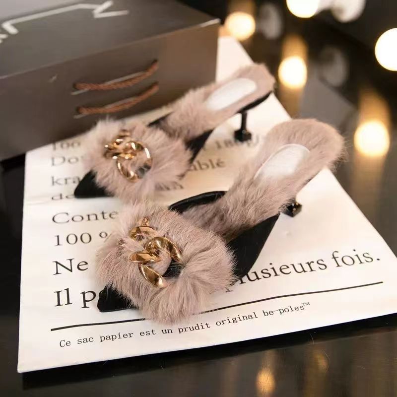 New Autumn and winter plush high heels product image 1, provided for visual reference and product detail review