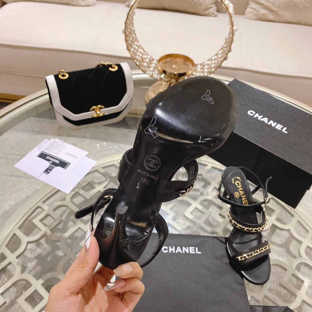 2023 catwalk style double C chain sandals -S40 product image 7, provided for visual reference and product detail review