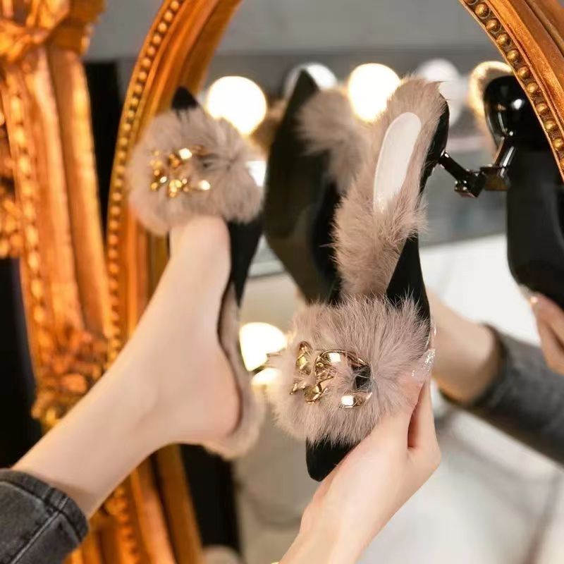 New Autumn and winter plush high heels product image 2, provided for visual reference and product detail review