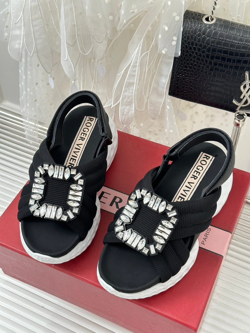 2023 Diamond Buckle Silk Sandals-S33 product image 4, provided for visual reference and product detail review