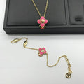 Pink Flower Cartoon Necklace Bracelet product image 1, provided for visual reference and product detail review