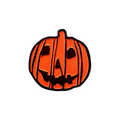 Halloween 2018 Pumpkin Logo Enamel Pin product image 1, provided for visual reference and product detail review