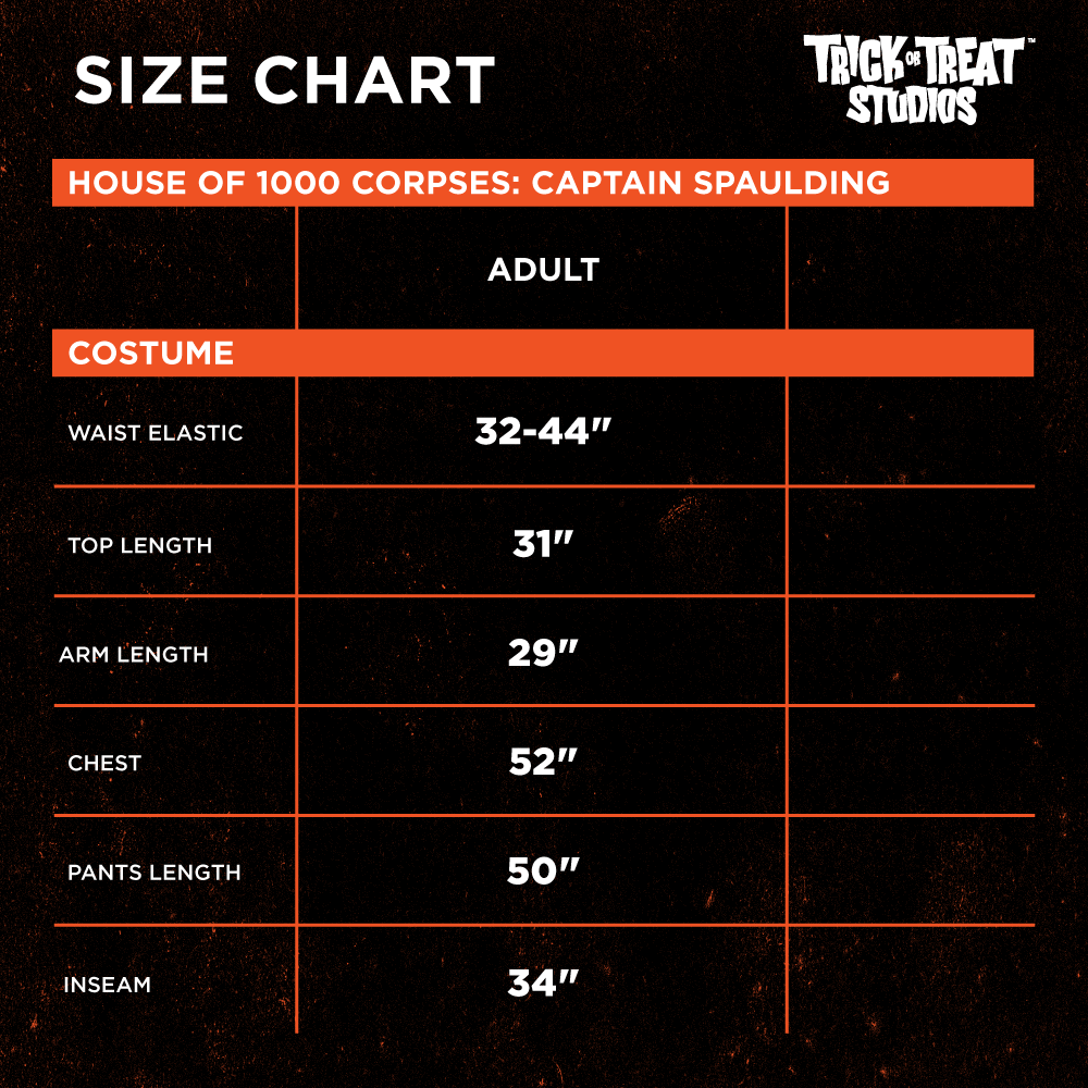 House of 1000 Corpses - Captain Spaulding Costume product image 3, provided for visual reference and product detail review