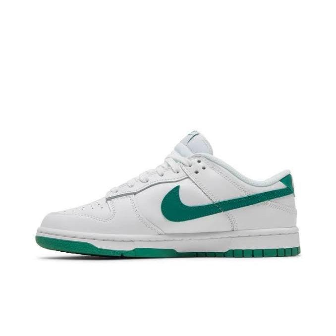 Nike Wmns Dunk Low in White/Green product image 3, provided for visual reference and product detail review