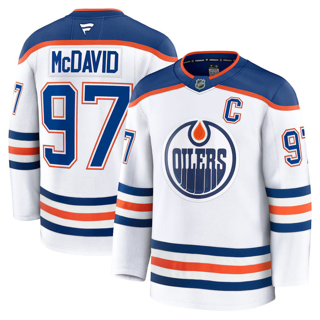 Connor McDavid Edmonton Oilers Away Premium Jersey - White product image 1