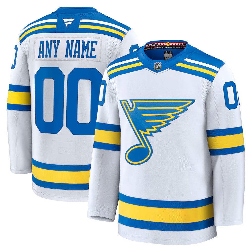 Custom St. Louis Blues Away Premium Player Jersey - White product image 1