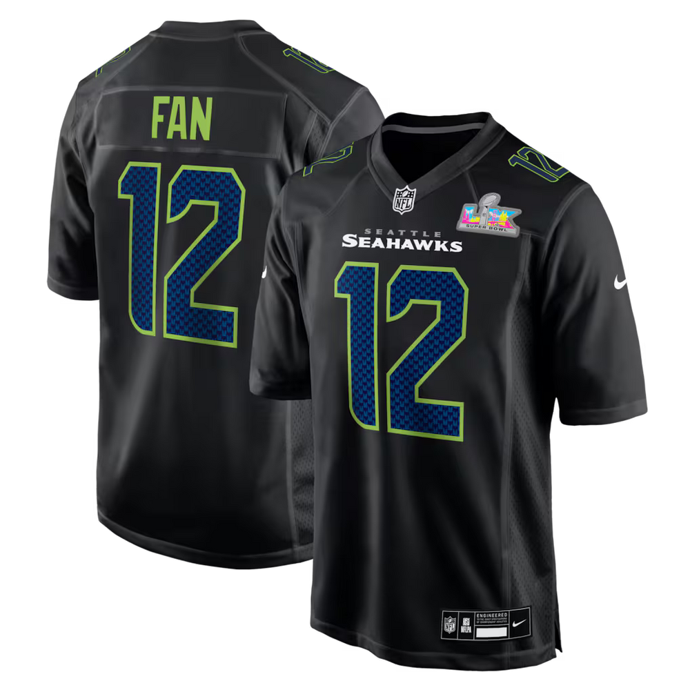 12s Seattle Seahawks Super Bowl LX Patch Jersey - Carbon