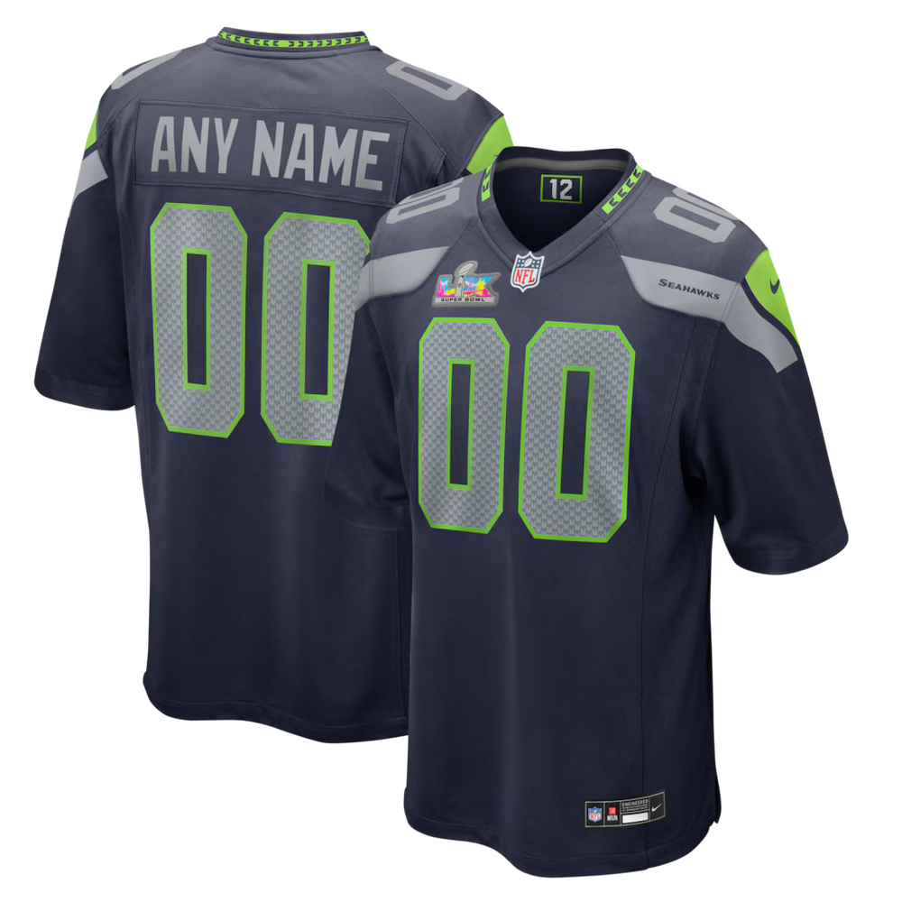 Custom Seattle Seahawks Super Bowl LX Patch Jersey