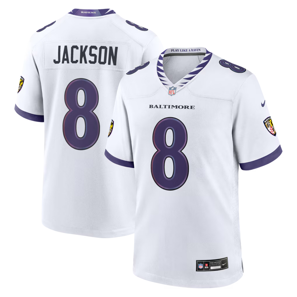 Lamar Jackson Baltimore Ravens Jersey - White