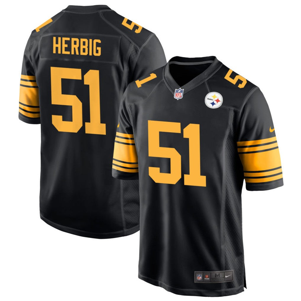 Nick Herbig Pittsburgh Steelers Alternate Jersey - Black product image 1