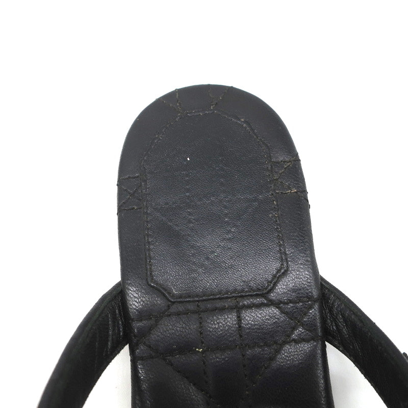 Christian Dior Cannage Thong Sandals Black Leather Size 35.5 Flat Slides product image 10, provided for visual reference and