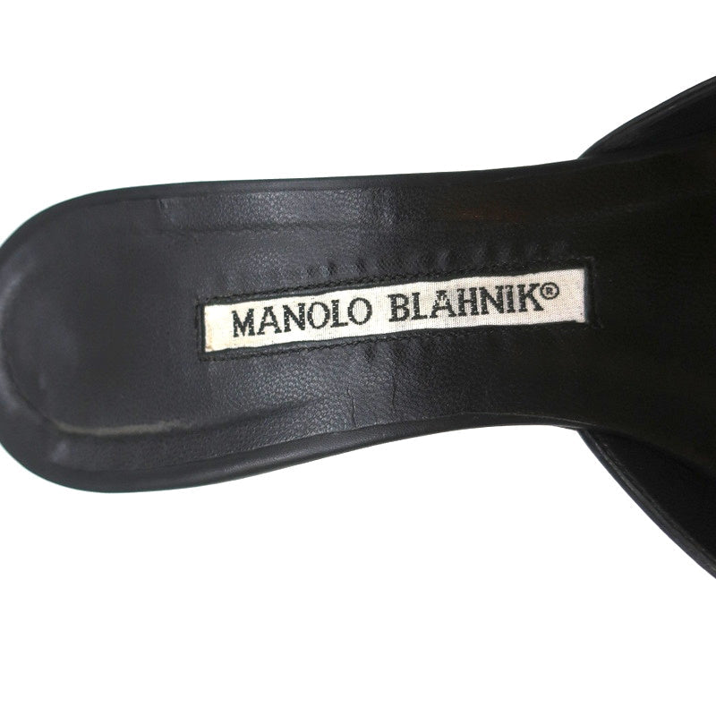 Manolo Blahnik Studded Mules Balu Black Perforated Leather Size 36.5 Kitten Heel product image 10, provided for visual