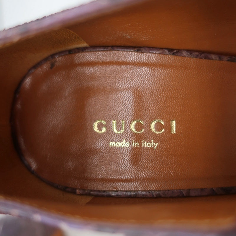 Gucci Platform T-Strap Pumps Purple Snakeskin Size 40 Peep Toe Heels product image 10, provided for visual reference and
