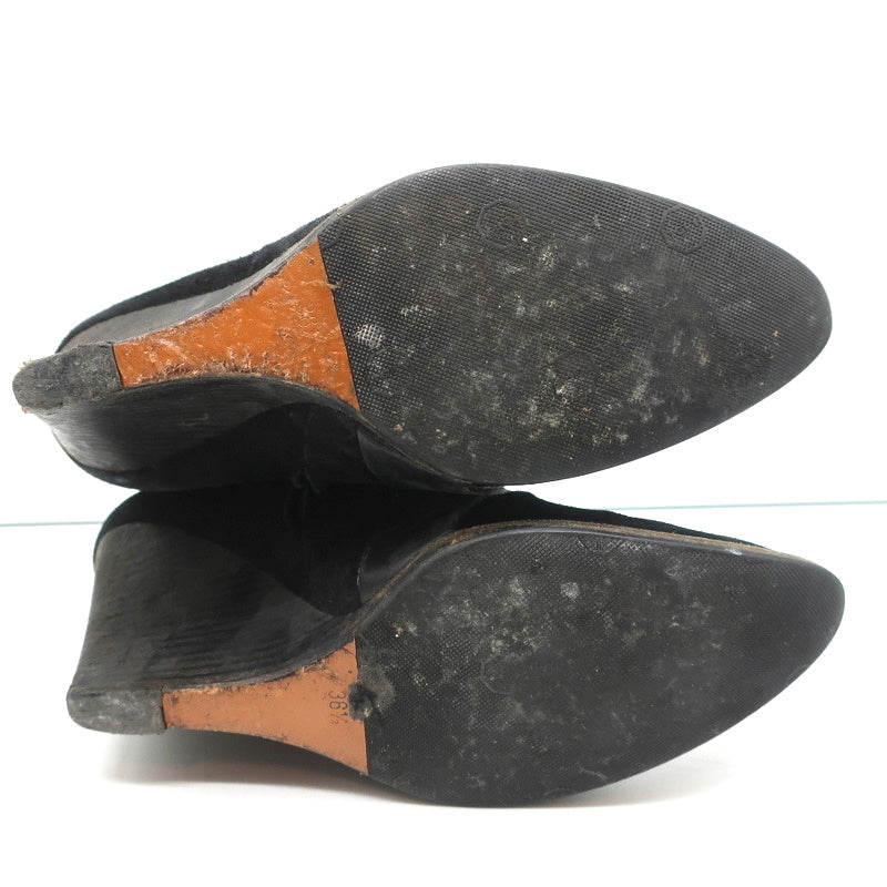 Givenchy Wedge Ankle Boots Black Buckled Suede Size 36.5 Pointed Toe product image 9, provided for visual reference and
