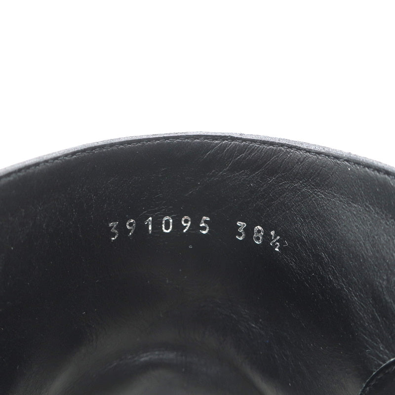 Balenciaga Metal Bar Ankle Boots Black Leather Size 38.5 Chunky Heel Booties product image 10, provided for visual reference