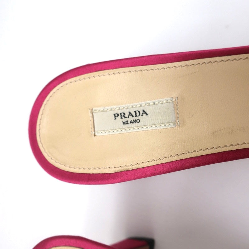 Prada Ombre Sequin Mules Fuchsia Satin Size 38 Open Toe Slide Sandals product image 10, provided for visual reference and