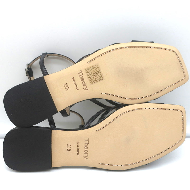 Theory V Strap Sandals Black Leather Size 38.5 Slingback Flats NEW product image 10, provided for visual reference and