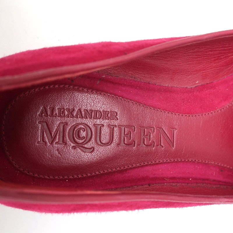 Alexander McQueen Sequin Skull Loafers Magenta Suede Size 37 Slip-On Flats product image 10, provided for visual reference