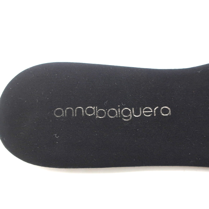 Anna Baiguera Crystal Fringe Slide Sandals Black Satin Size 38 Flat Mules product image 10, provided for visual reference