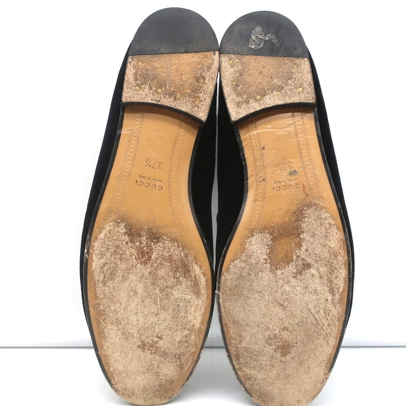 Gucci Jordaan Horsebit Loafers Black Velvet Size 37.5 product image 10, provided for visual reference and product detail