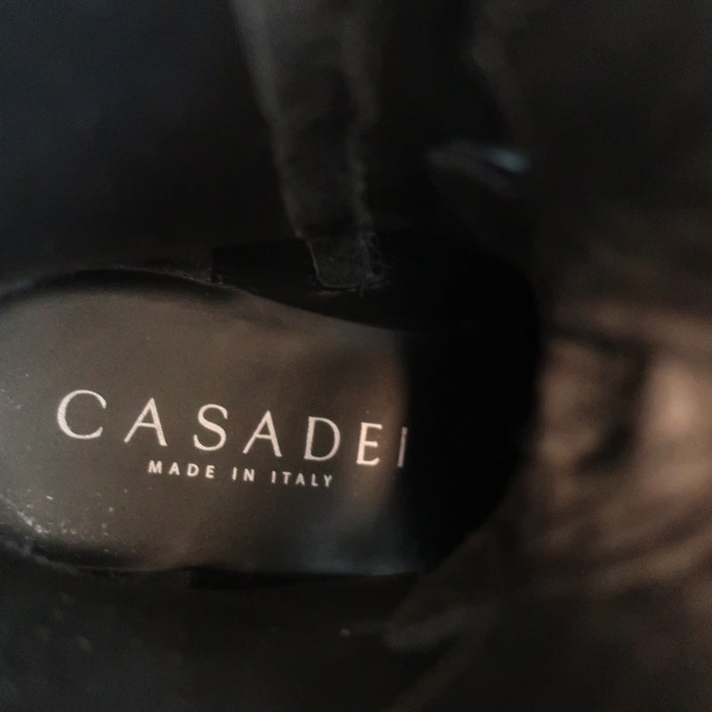 Casadei Chain Link Combat Boots Black Studded Leather Size 36.5 product image 10, provided for visual reference and product